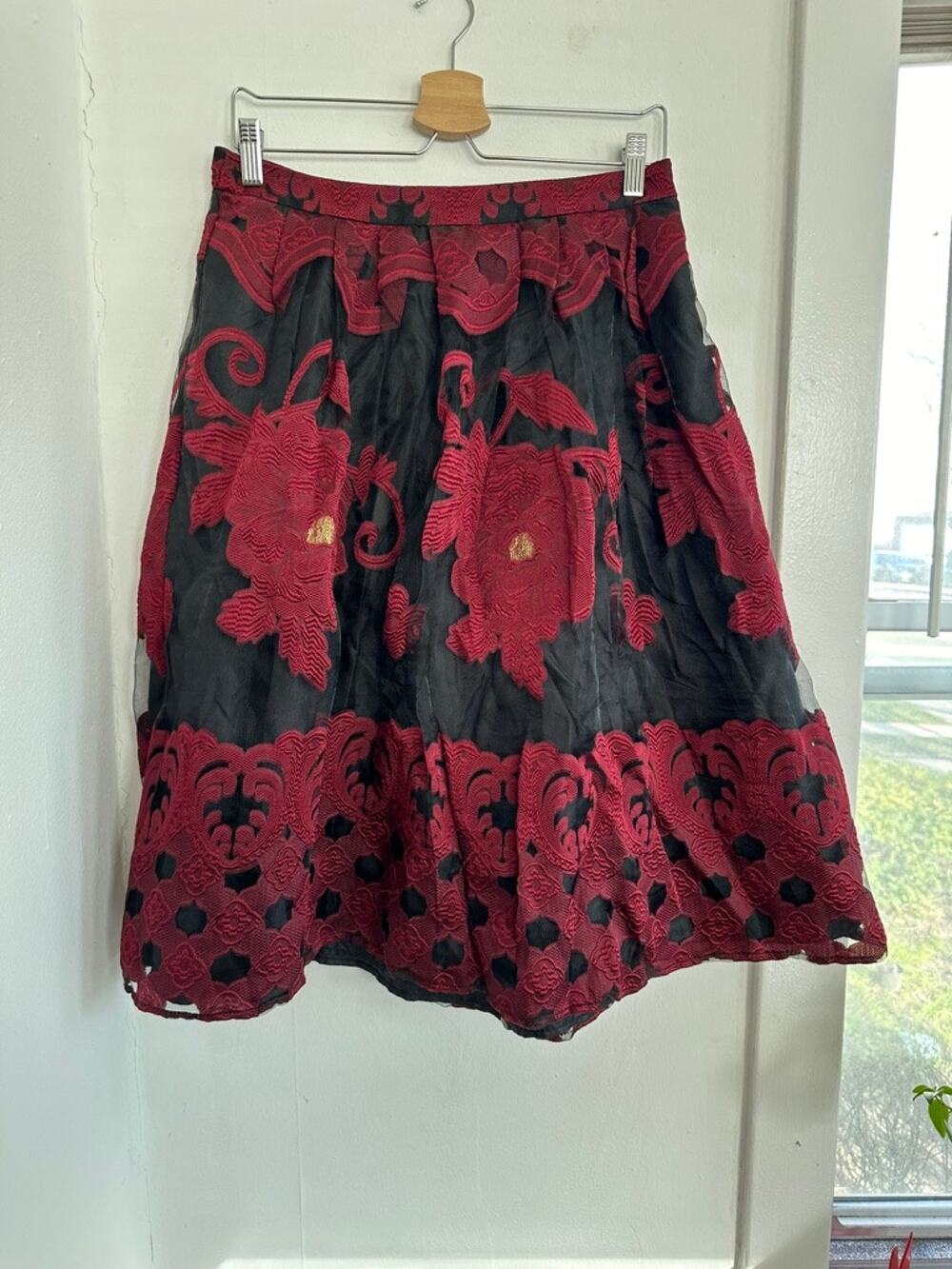 Akira Black Label Women's Floral Tulle Skirt | Size Large